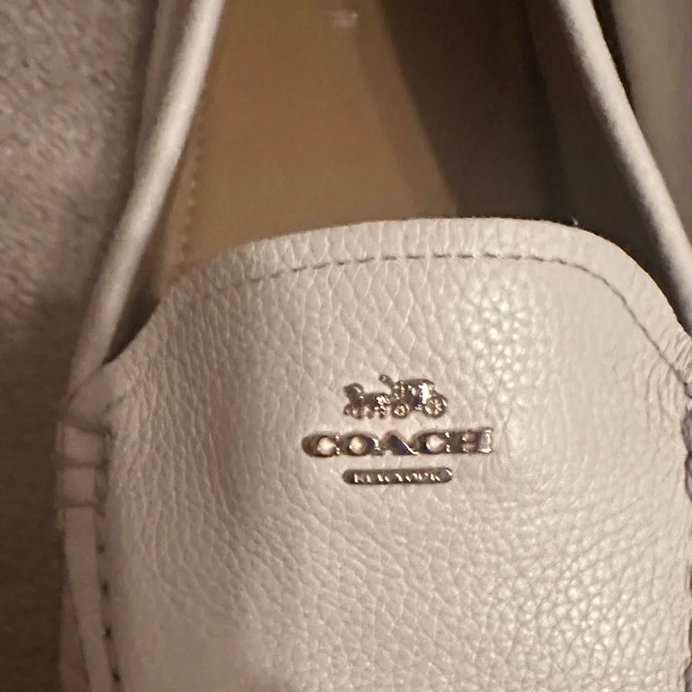 Coach Women's Cream Loafers - Picture 2 of 7